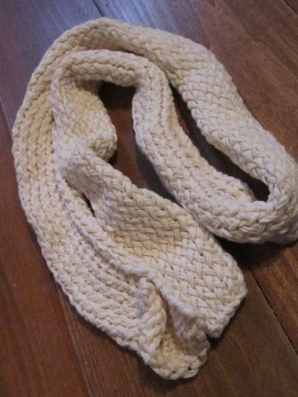 Undyed Organic Cotton Scarf, Loom Knit, Approx. 66" Long, 5.5" Wide